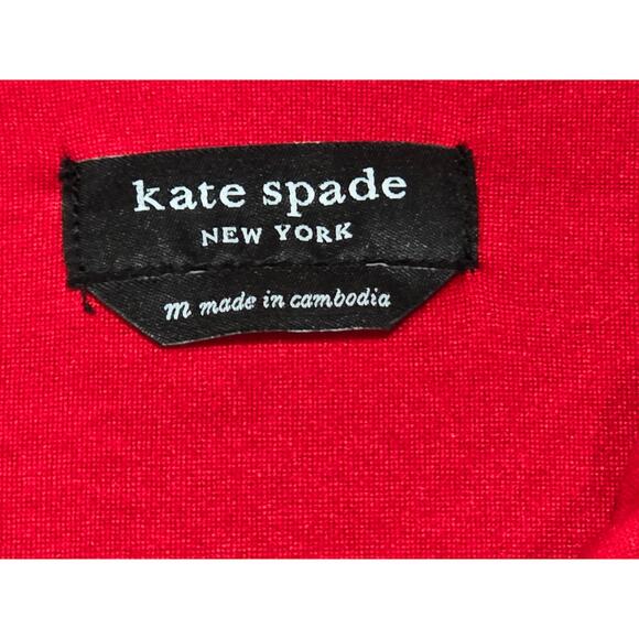 Kate Spade Red " All Dolled Up " Front Pocket Long Sleeve Soft Pajama Shirt Top - Picture 4 of 8